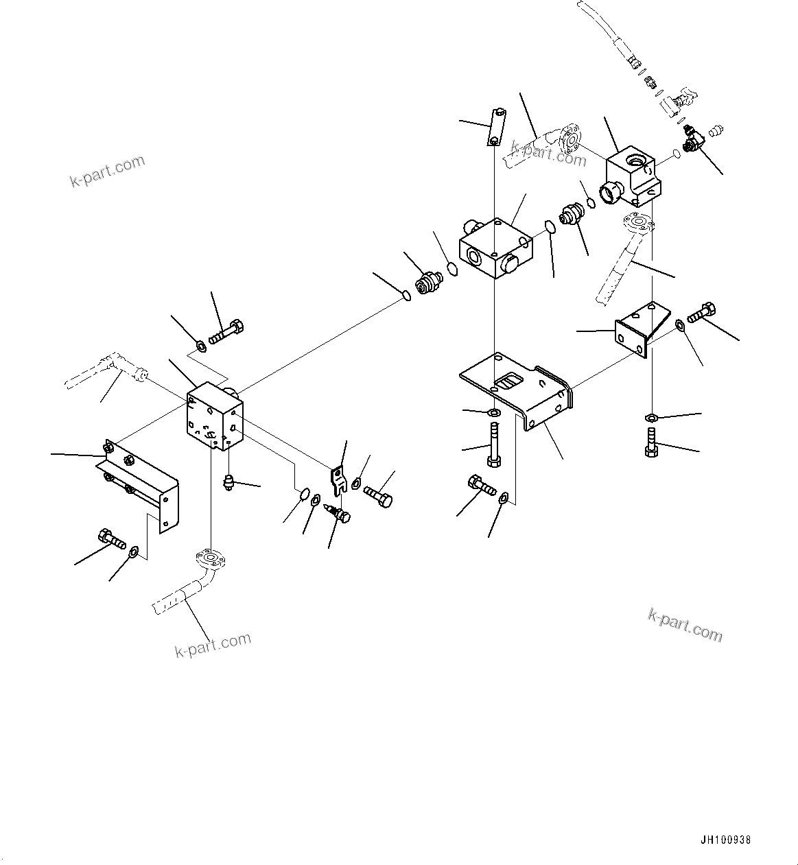 Komatsu parts book diagram for PC2000-11E0 S/N 31001-UP: HYDRAULIC IDLER CUSHION (HIC) PIPING, RELIEF VALVE (1/3)(#30001-)
