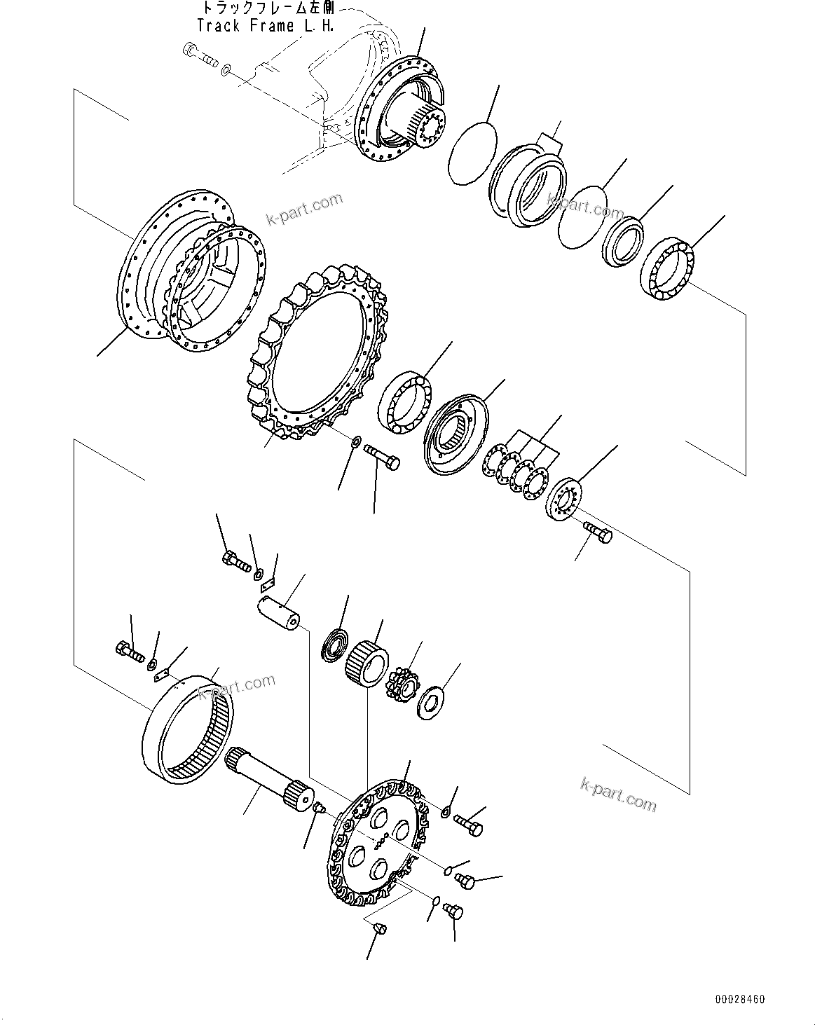 Komatsu parts book diagram for PC2000-11E0 S/N 31001-UP: FINAL DRIVE, L.H. (1/2)(#30015-)