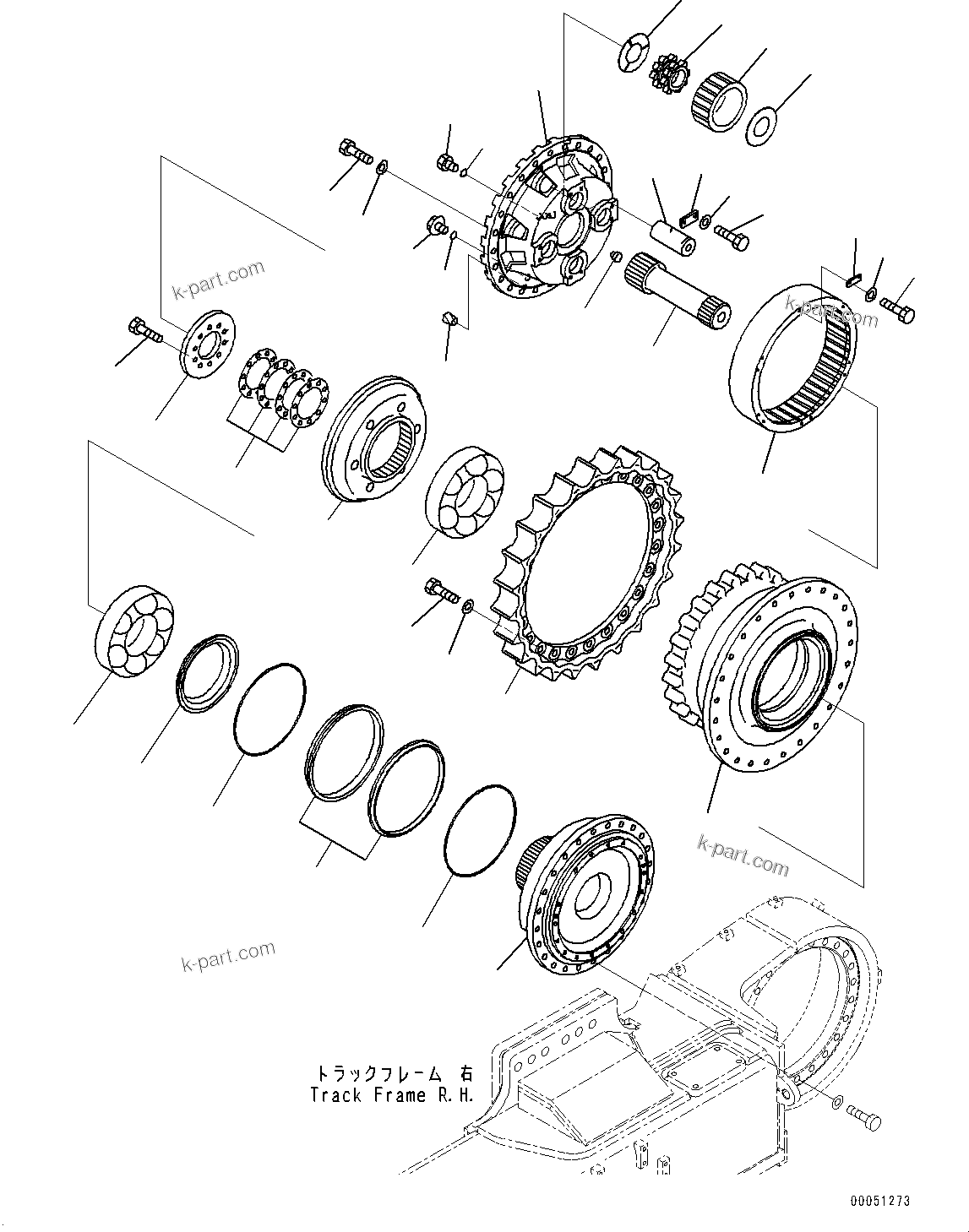 Komatsu parts book diagram for PC2000-11E0 S/N 31001-UP: FINAL DRIVE, R.H. (1/2) (SUPPLY ONLY)(#30015-)