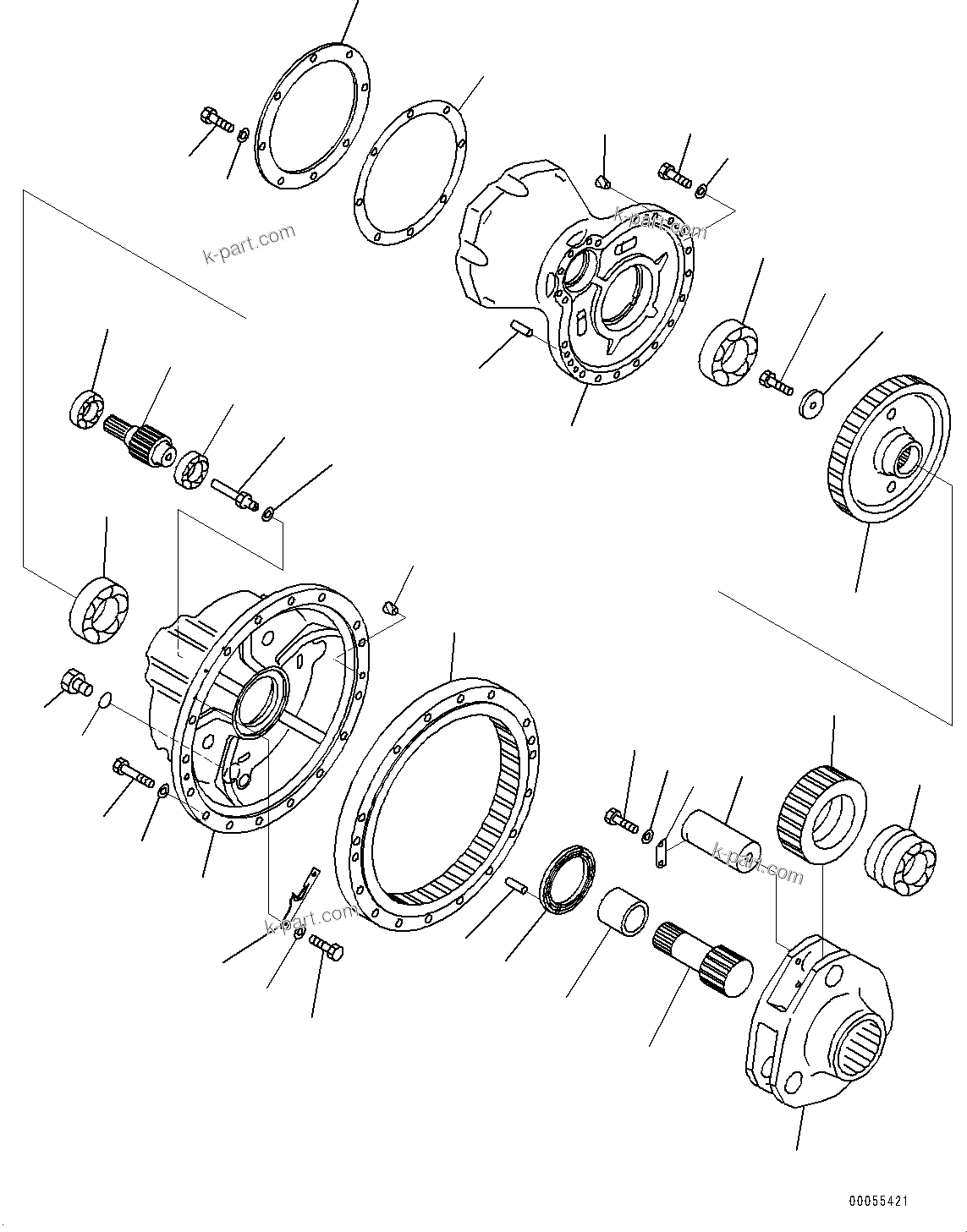 Komatsu parts book diagram for PC2000-11E0 S/N 31001-UP: FINAL DRIVE, L.H. (2/2) (SUPPLY ONLY)(#30015-)