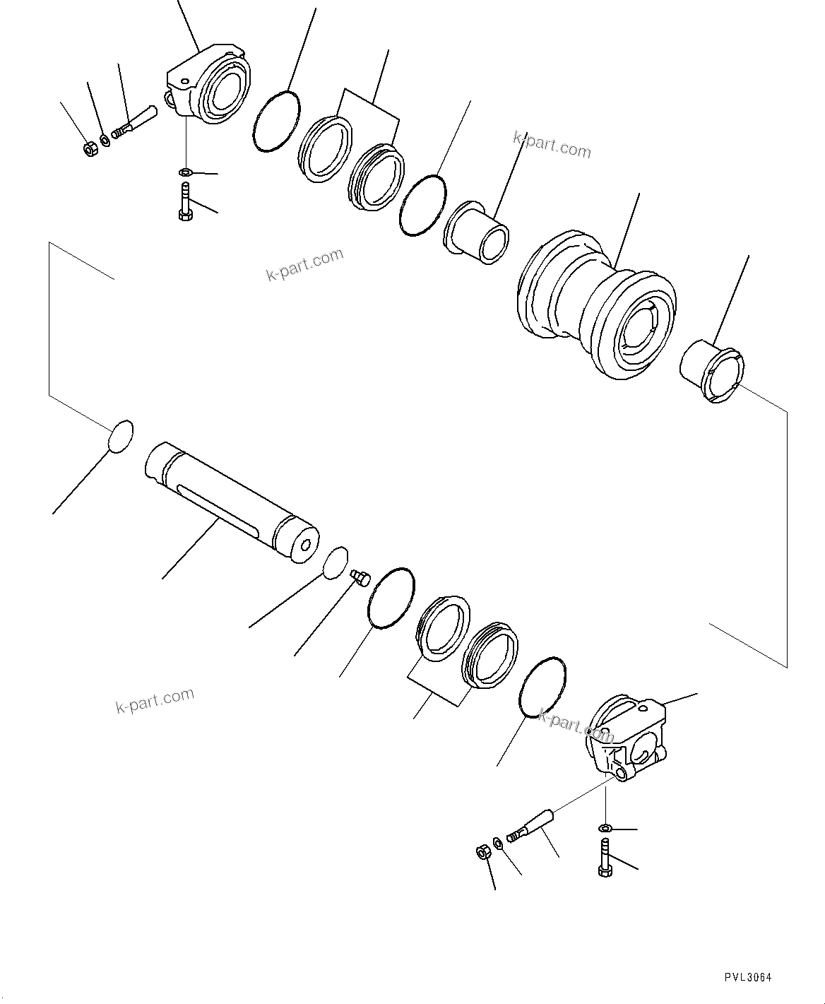 Komatsu parts book diagram for PC2000-11E0 S/N 31001-UP: TRACK ROLLER, (#30001-)