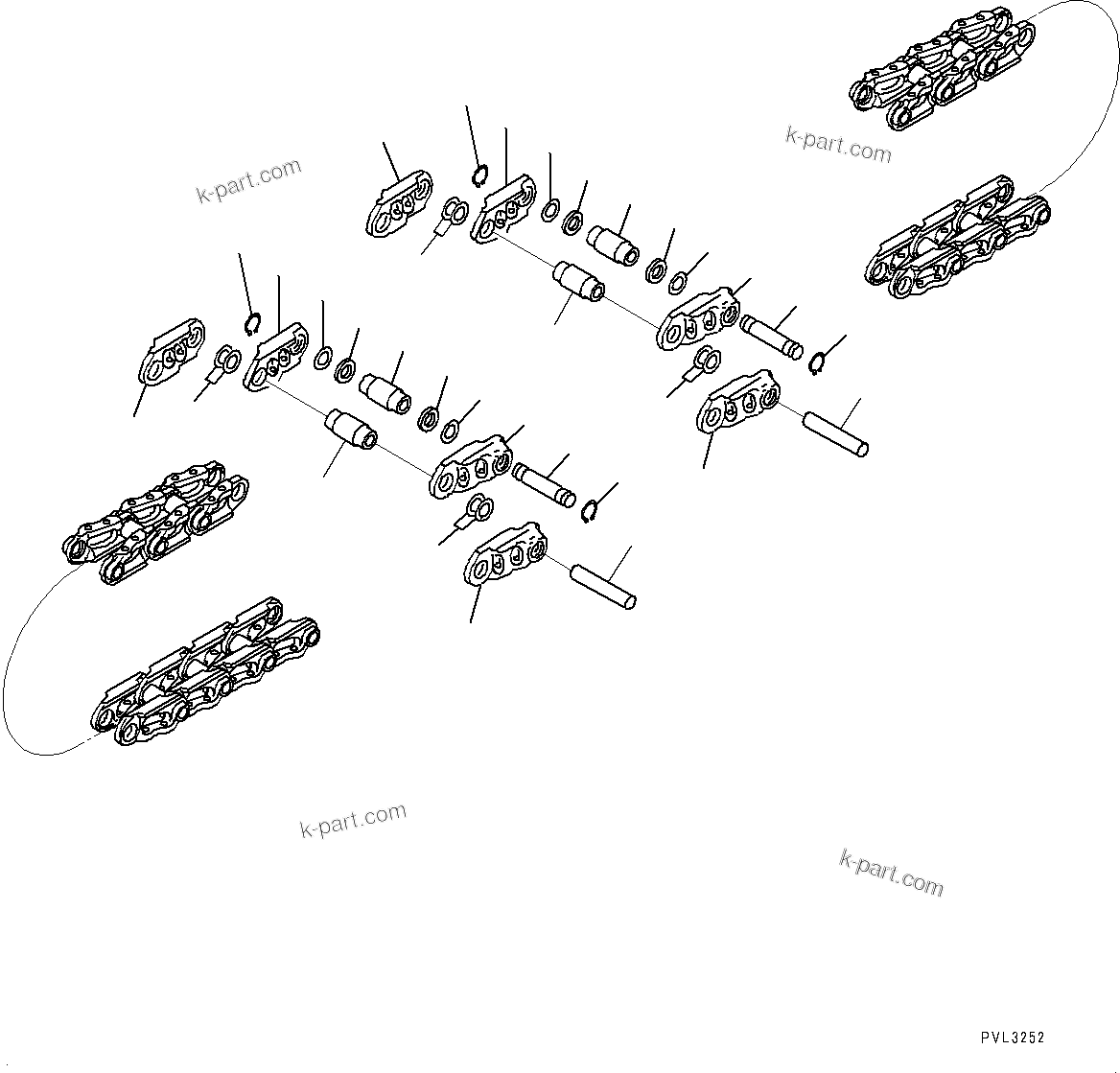 Komatsu parts book diagram for PC2000-11E0 S/N 31001-UP: TRACK LINK ASSEMBLY, (SUPPLY ONLY, 98 SET, GREASE SEALED TYPE)(#30001-)