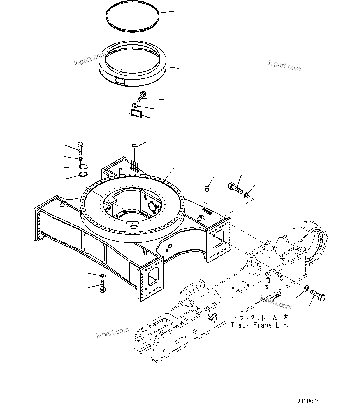 Komatsu parts book diagram for PC2000-11E0 S/N 31001-UP: CENTER FRAME, (#30071-)