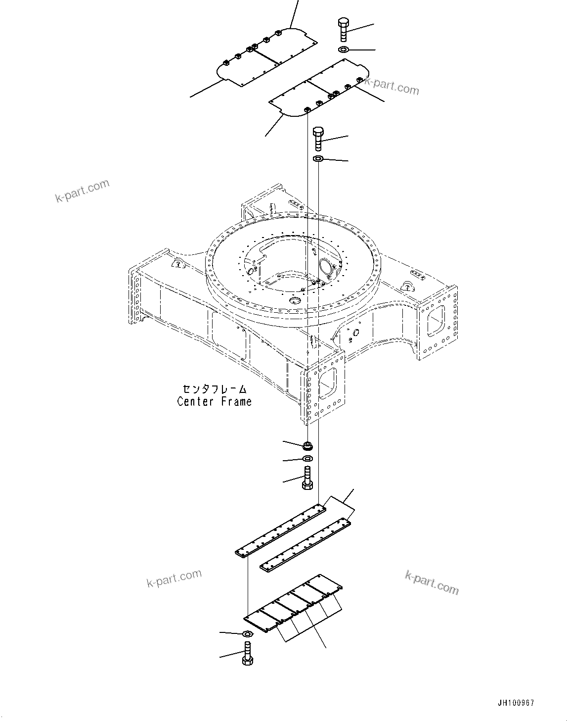 Komatsu parts book diagram for PC2000-11E0 S/N 31001-UP: TRACK FRAME UNDER COVER, (#30001-)