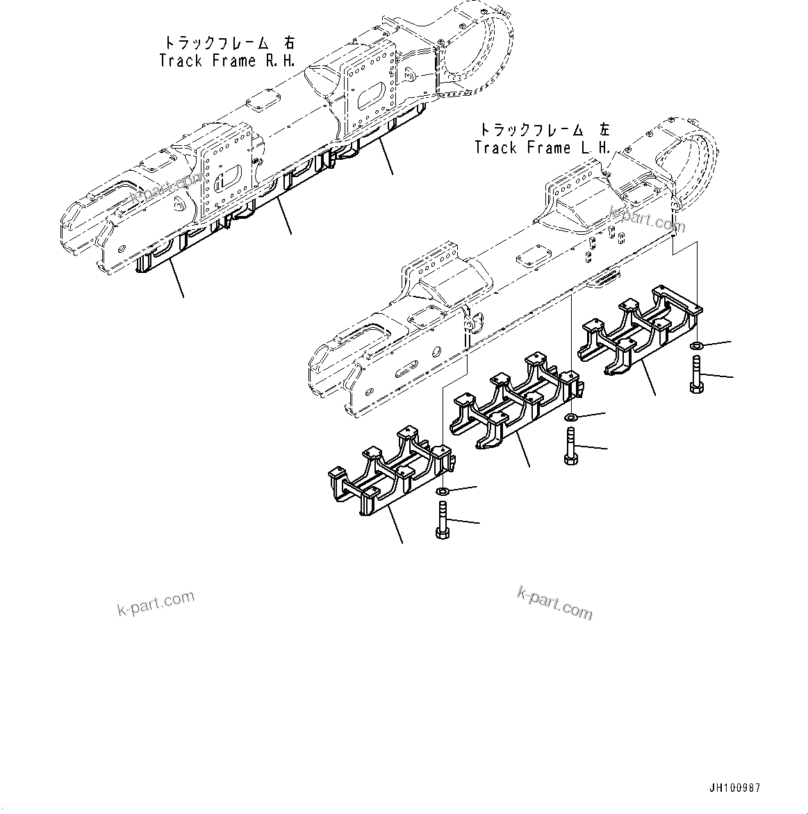 Komatsu parts book diagram for PC2000-11E0 S/N 31001-UP: TRACK ROLLER GUARD, (FULL LENGTH)(#30001-)