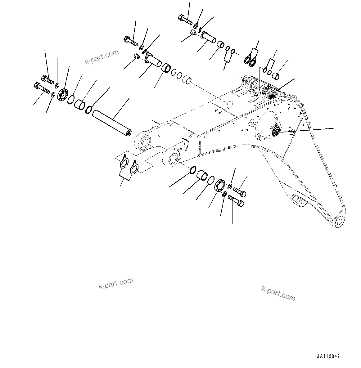 Komatsu parts book diagram for PC2000-11E0 S/N 31001-UP: BOOM, PIN(#30020-)