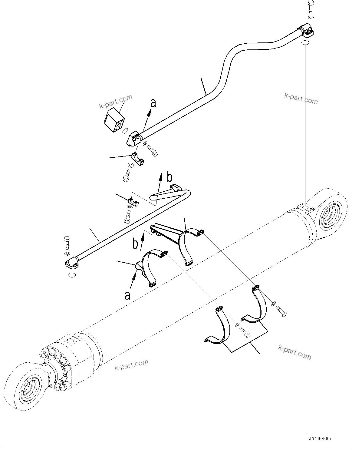 Komatsu parts book diagram for PC2000-11E0 S/N 31001-UP: BOOM CYLINDER, INNER PARTS, BOOM CYLINDER, L.H. (1/3)(#30001-)
