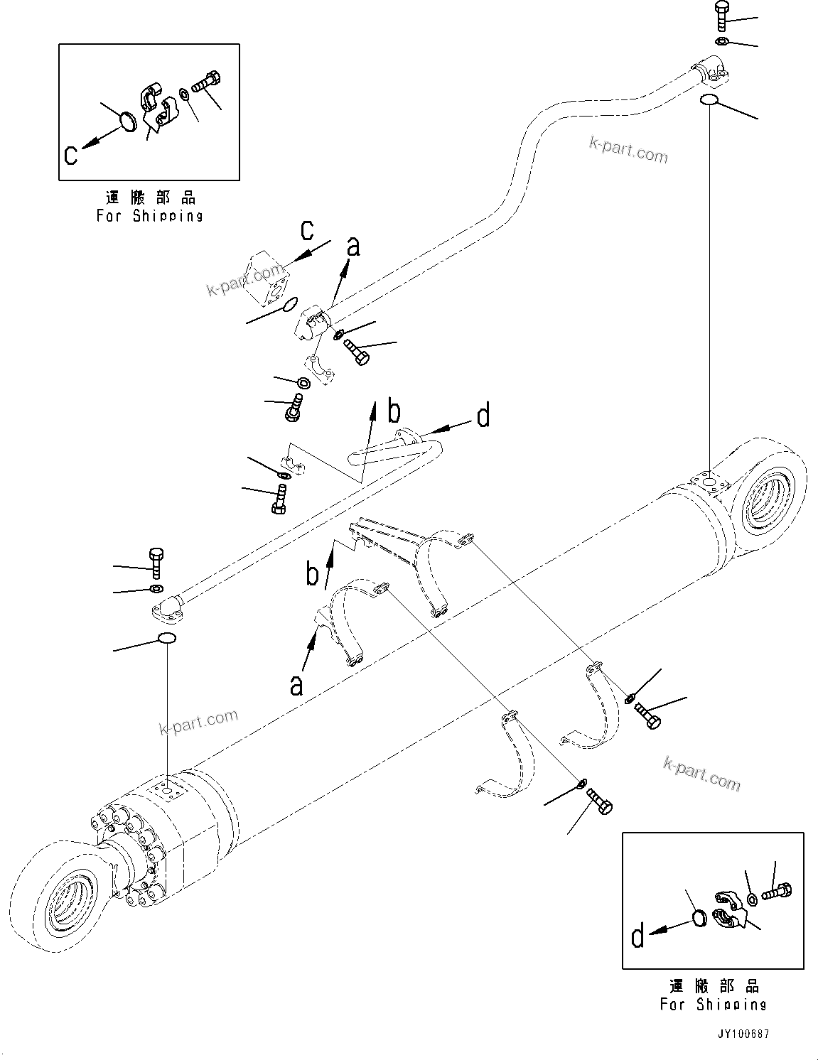 Komatsu parts book diagram for PC2000-11E0 S/N 31001-UP: BOOM CYLINDER, INNER PARTS, BOOM CYLINDER, L.H. (3/3)(#30001-)