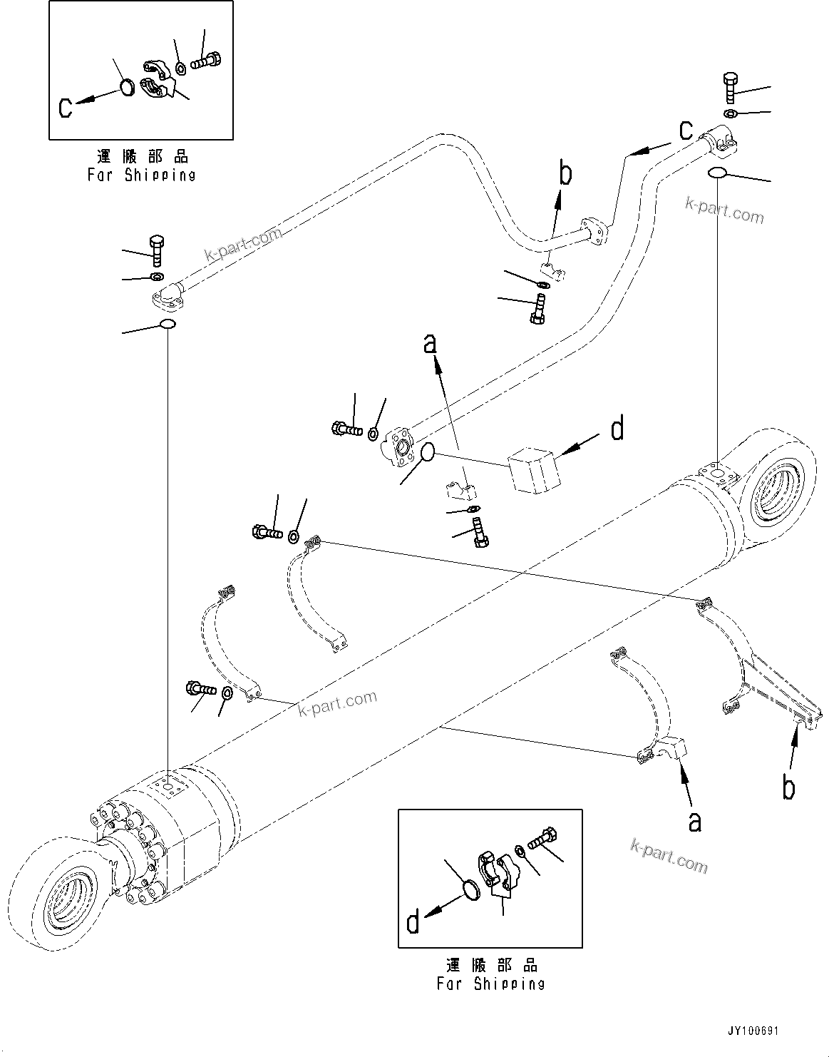 Komatsu parts book diagram for PC2000-11E0 S/N 31001-UP: BOOM CYLINDER, INNER PARTS, BOOM CYLINDER, R.H. (3/3)(#30001-)