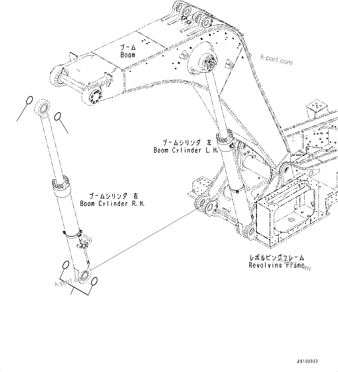 Komatsu parts book diagram for PC2000-11E0 S/N 31001-UP: BOOM CYLINDER, O-RING(#30001-)