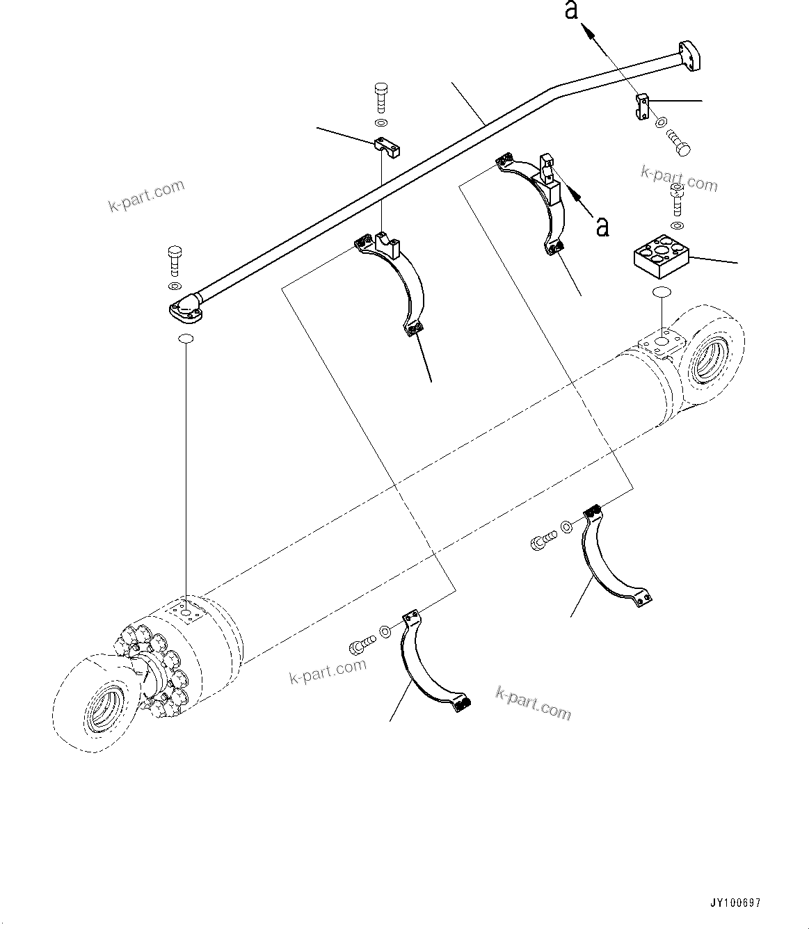 Komatsu parts book diagram for PC2000-11E0 S/N 31001-UP: ARM CYLINDER, INNER PARTS, ARM CYLINDER, R.H. (1/3)(#30001-)