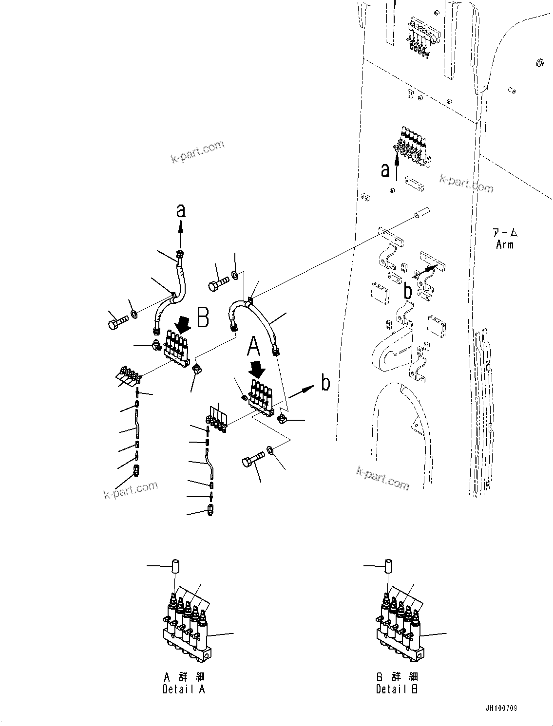Komatsu parts book diagram for PC2000-11E0 S/N 31001-UP: ARM, LUBRICATION PIPING (3/6)(#31001-)