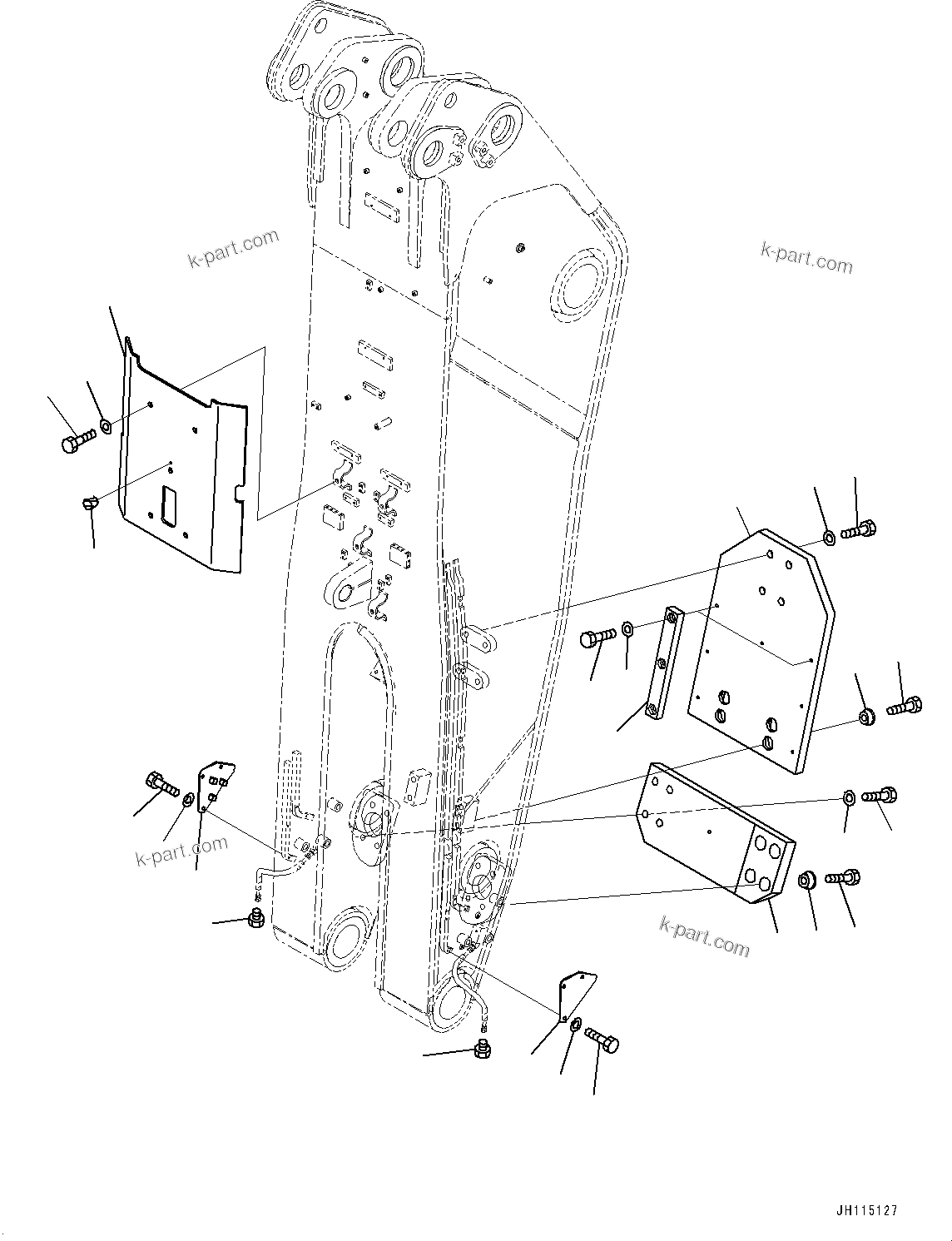 Komatsu parts book diagram for PC2000-11E0 S/N 31001-UP: ARM, COVER(#31001-31003)