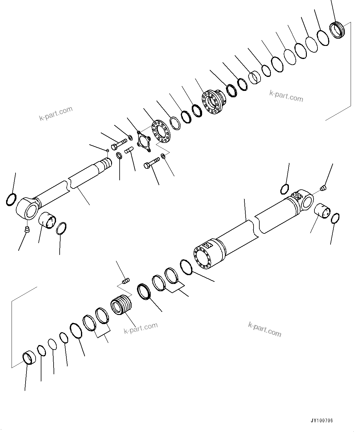 Komatsu parts book diagram for PC2000-11E0 S/N 31001-UP: ARM, INNER PARTS, BUCKET CYLINDER, R.H. (2/3)(#31001-)