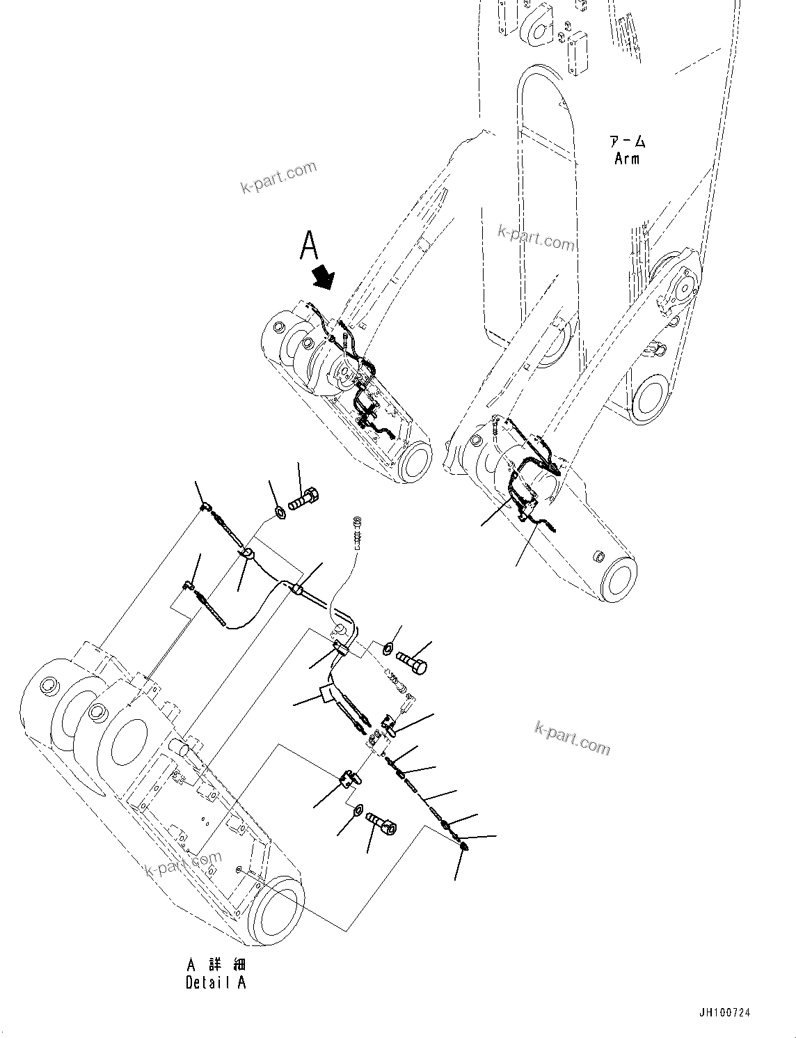 Komatsu parts book diagram for PC2000-11E0 S/N 31001-UP: ARM, DISTRIBUTOR VALVE, RELATED PARTS(#31001-)