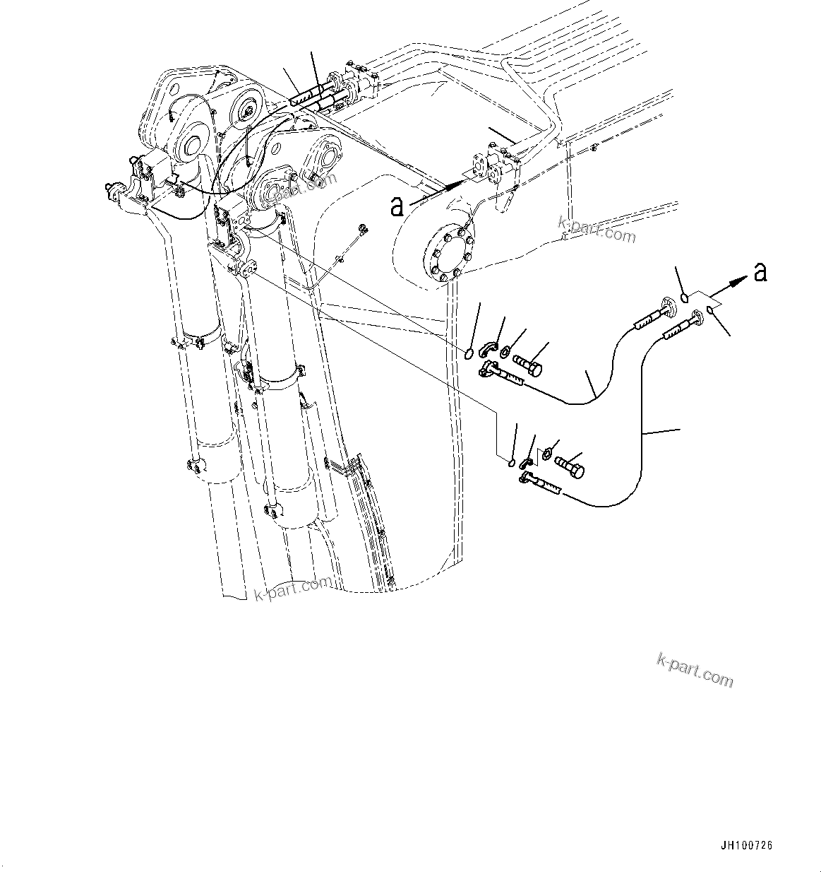Komatsu parts book diagram for PC2000-11E0 S/N 31001-UP: ARM, BUCKET CYLINDER PIPING(#31001-)