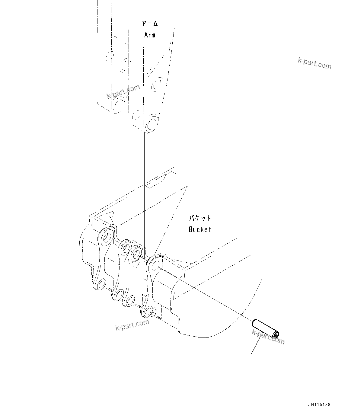 Komatsu parts book diagram for PC2000-11E0 S/N 31001-UP: BUCKET PIN, PIN(#31001-)