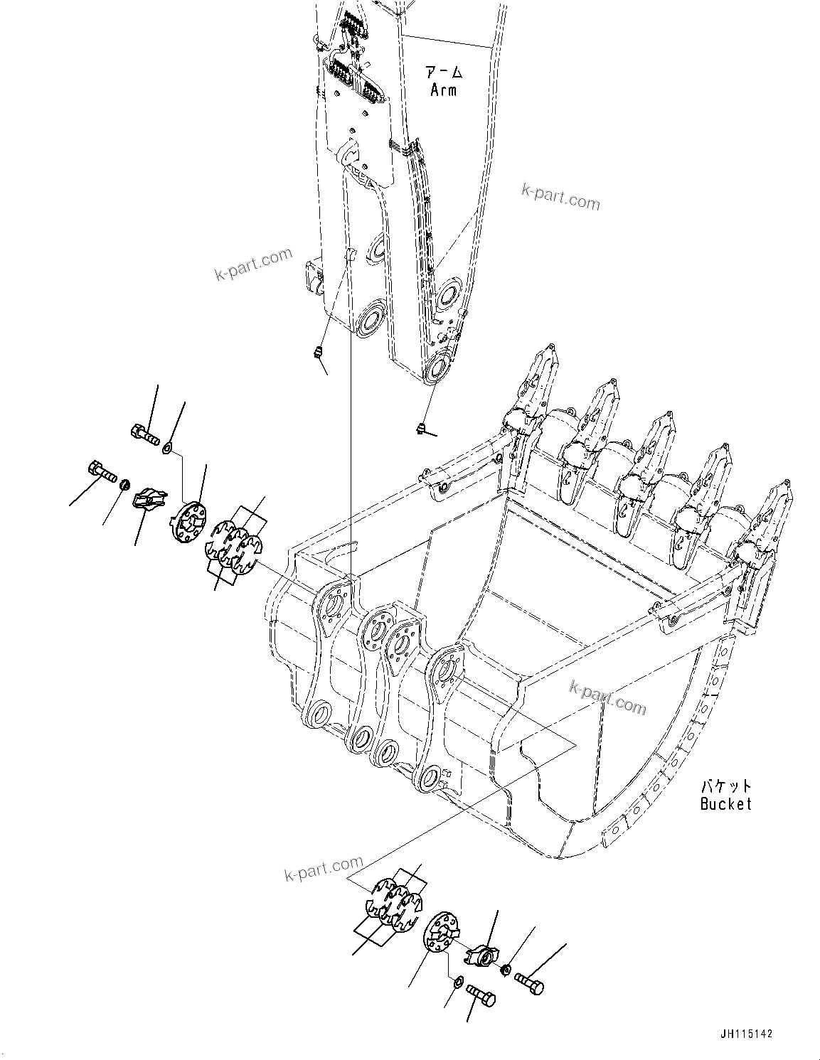 Komatsu parts book diagram for PC2000-11E0 S/N 31001-UP: BUCKET PIN, COVER (FIXED PIN)(#31001-)