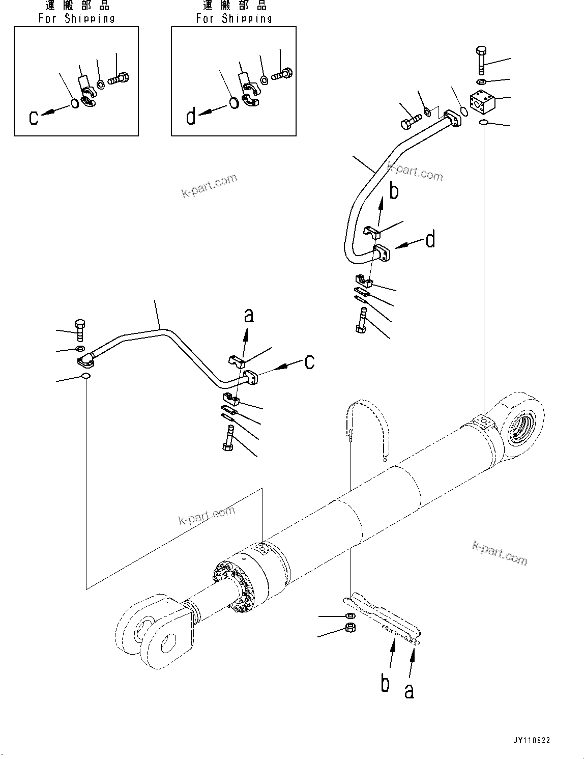Komatsu parts book diagram for PC2000-11E0 S/N 31001-UP: LOADING SHOVEL, BOOM AND ARM, INNER PARTS, BOOM CYLINDER, R.H. (2/2)(#30001-)