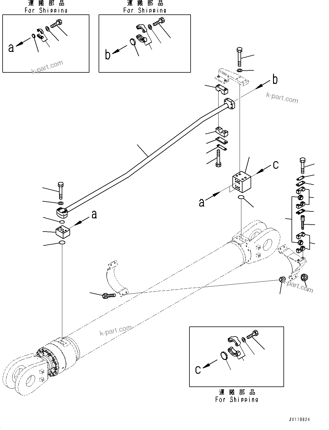 Komatsu parts book diagram for PC2000-11E0 S/N 31001-UP: LOADING SHOVEL, BOOM AND ARM, INNER PARTS, ARM CYLINDER, L.H. (2/2)(#30001-)