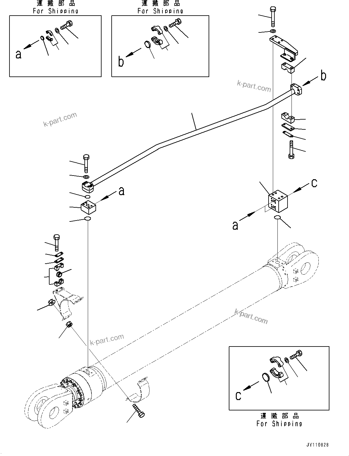 Komatsu parts book diagram for PC2000-11E0 S/N 31001-UP: LOADING SHOVEL, BOOM AND ARM, INNER PARTS, ARM CYLINDER, R.H. (2/2)(#30001-)