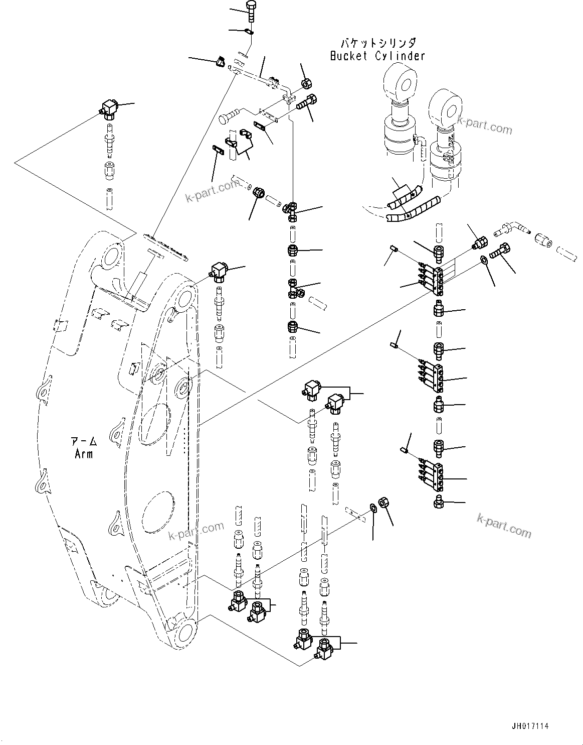 Komatsu parts book diagram for PC2000-11E0 S/N 31001-UP: LOADING SHOVEL, BOOM AND ARM, LUBRICATION PIPING (2/3)(#30001-)