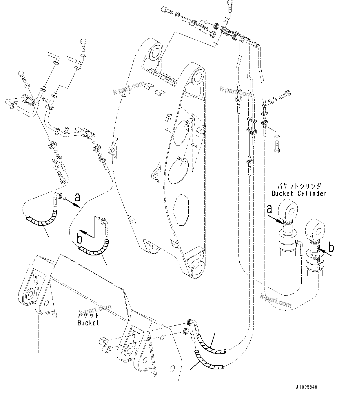 Komatsu parts book diagram for PC2000-11E0 S/N 31001-UP: LOADING SHOVEL, BOOM AND ARM, HOSE COVER(#30001-)