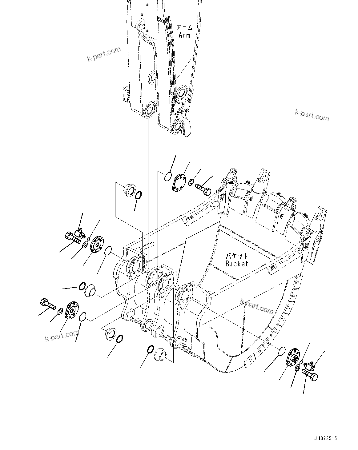 Komatsu parts book diagram for PC2000-11E0 S/N 31001-UP: BUCKET, COVER(#30001-)