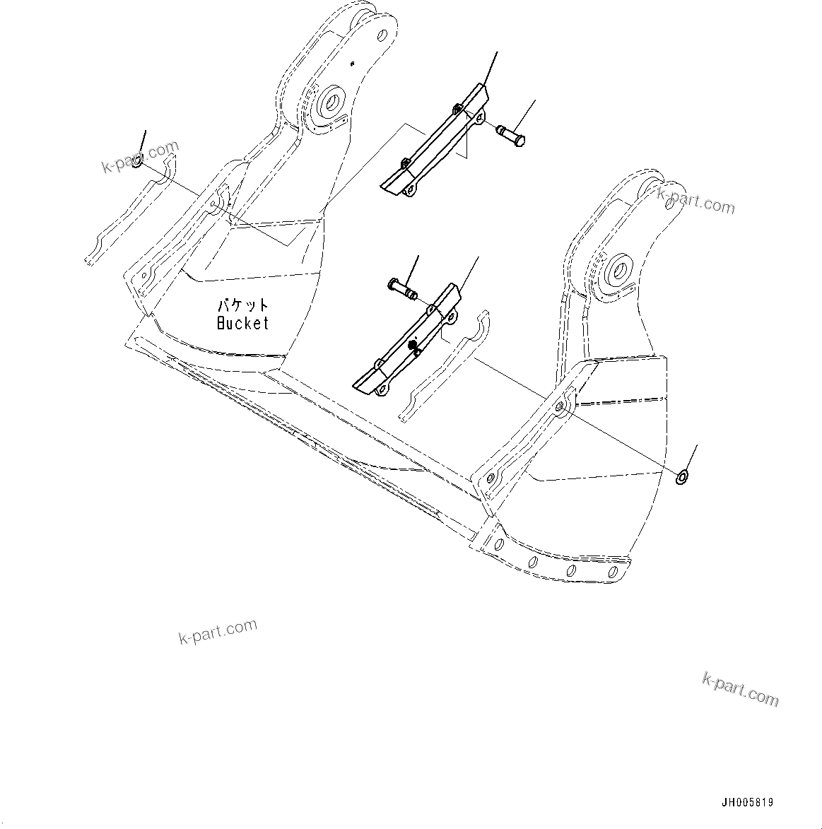Komatsu parts book diagram for PC2000-11E0 S/N 31001-UP: BUCKET, GUARD(#30001-)