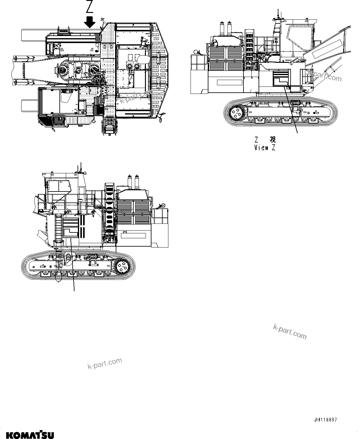 Komatsu parts book diagram for PC2000-11E0 S/N 31001-UP: MACHINE MODEL, (#30001-)