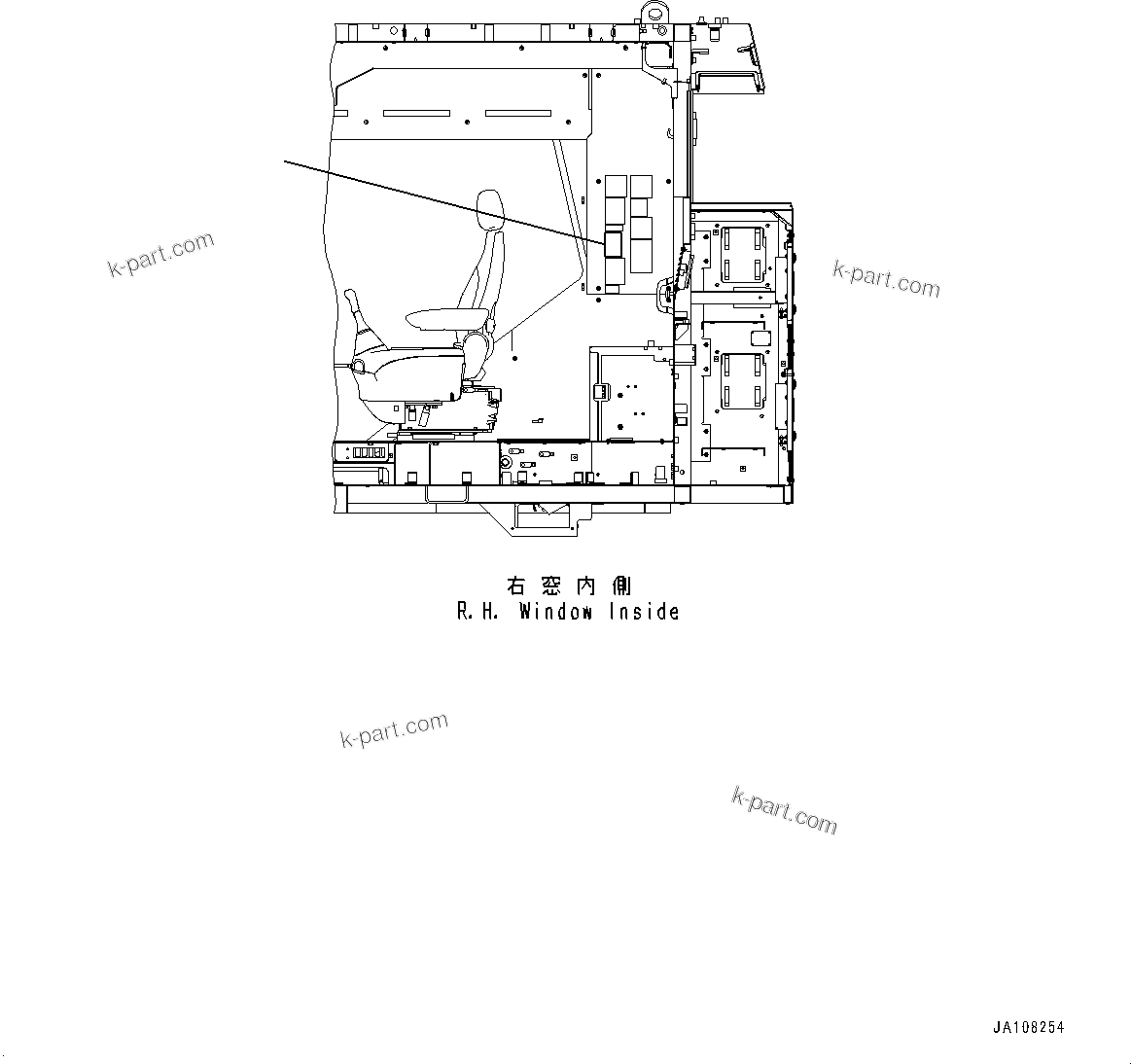 Komatsu parts book diagram for PC2000-11E0 S/N 31001-UP: SEAT BELT WEARING PLATE, (#30001-)
