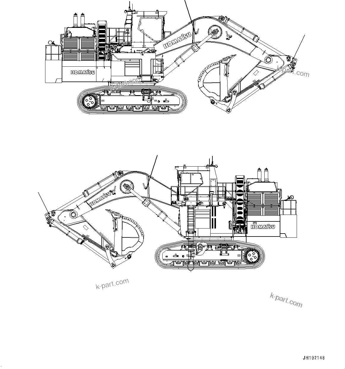 Komatsu parts book diagram for PC2000-11E0 S/N 31001-UP: PLATE, TIE-OFF, (#30002-30167)