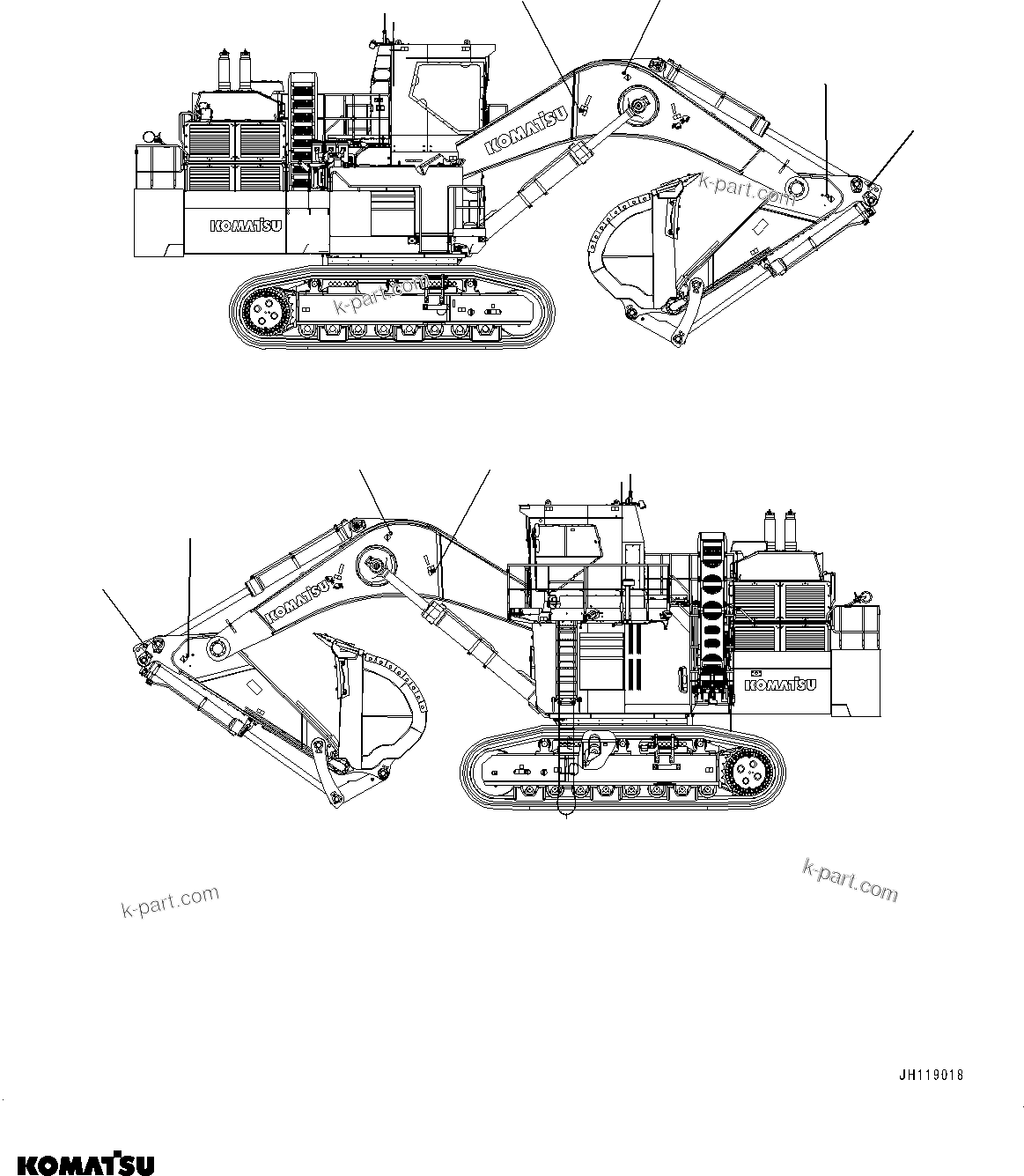 Komatsu parts book diagram for PC2000-11E0 S/N 31001-UP: PLATE, TIE-OFF, (#30168-)