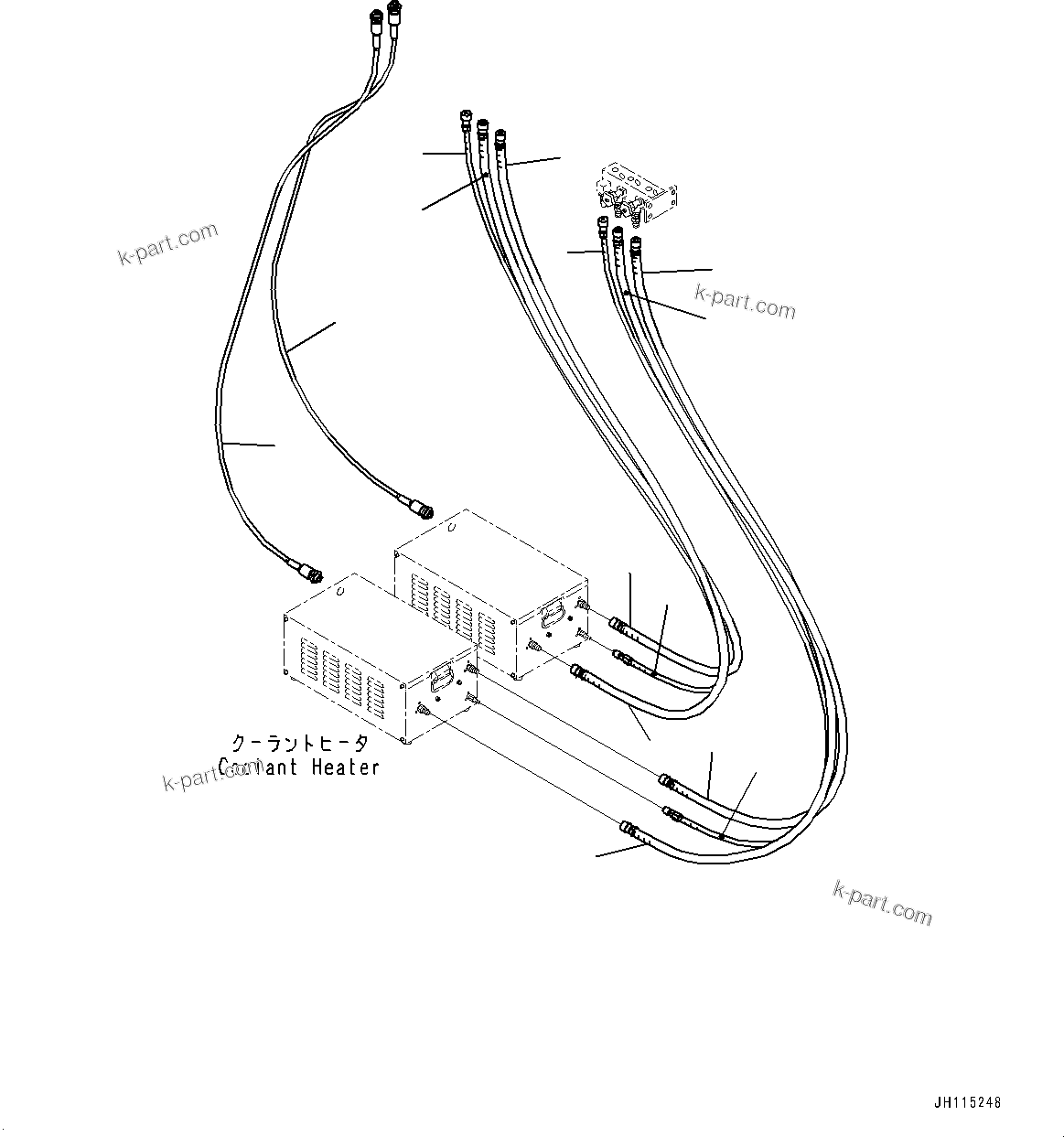 Komatsu parts book diagram for PC2000-11E0 S/N 31001-UP: COOLANT HEATER, WIRING HARNESS(#31001-)