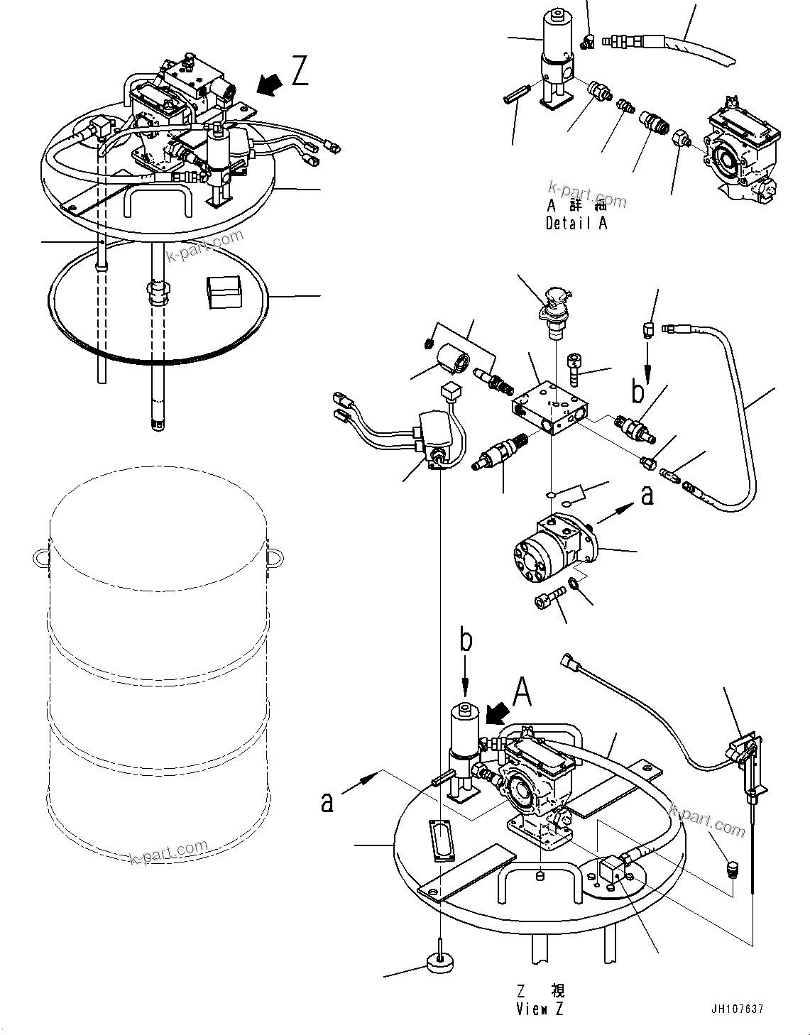 Komatsu parts book diagram for PC2000-11E0 S/N 31001-UP: GREASE PUMP, PUMP (3/3)(#30020-)