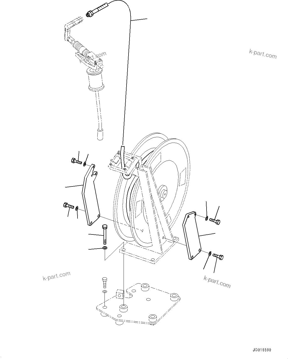 Komatsu parts book diagram for PC2000-11E0 S/N 31001-UP: GREASE PUMP, REEL RELATED PARTS(#30001-)