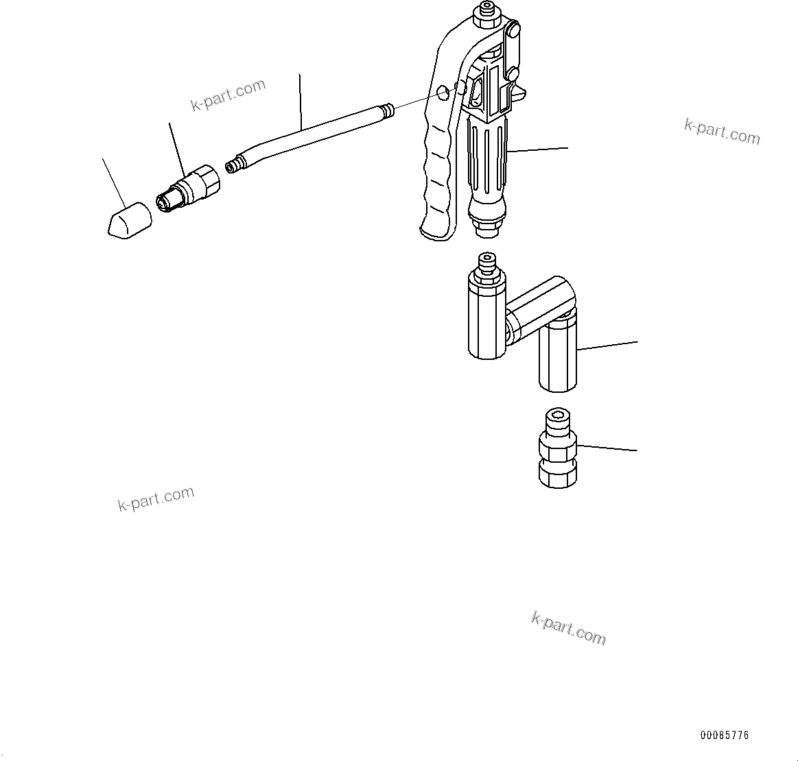 Komatsu parts book diagram for PC2000-11E0 S/N 31001-UP: GREASE PUMP, INNER PARTS, GREASE GUN(#30001-)