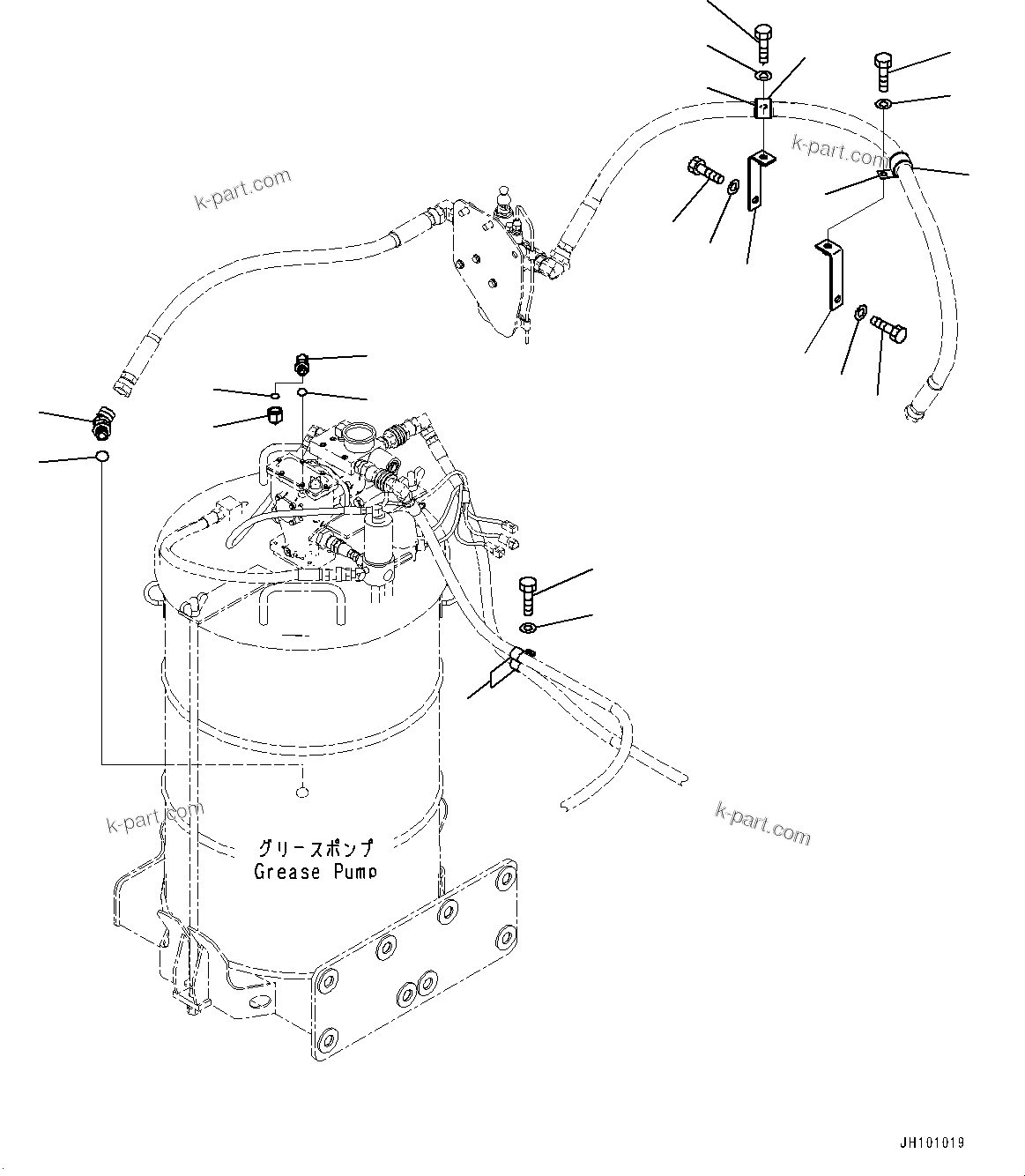 Komatsu parts book diagram for PC2000-11E0 S/N 31001-UP: GREASE PUMP, PIPING MOUNTING(#30001-)