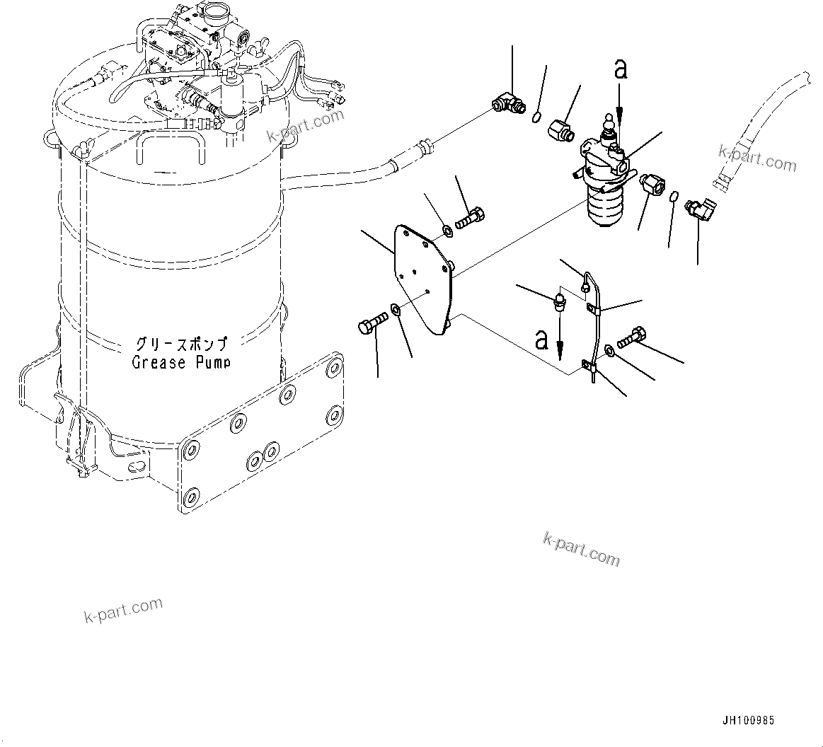 Komatsu parts book diagram for PC2000-11E0 S/N 31001-UP: GREASE PUMP, FILTER(#30001-)