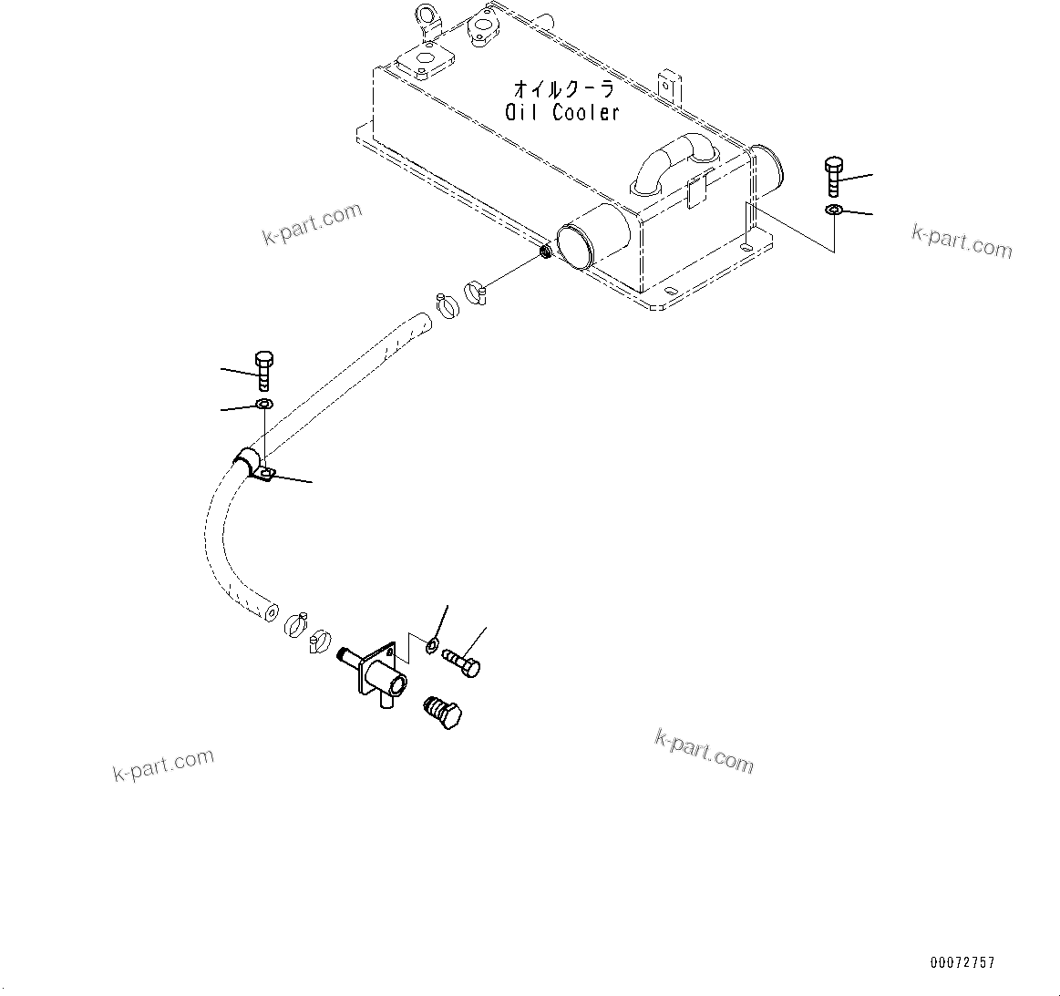 Komatsu parts book diagram for WD600-6R S/N 61001-UP: RADIATOR, MOUNTING(#60001-)