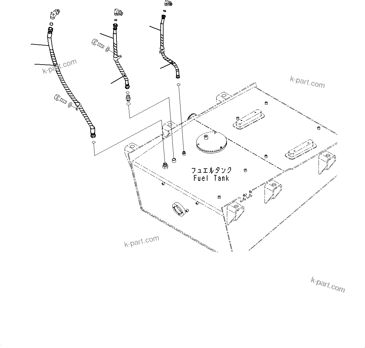 Komatsu parts book diagram for WD600-6R S/N 61001-UP: FUEL TANK, FUEL PIPING(#61001-)