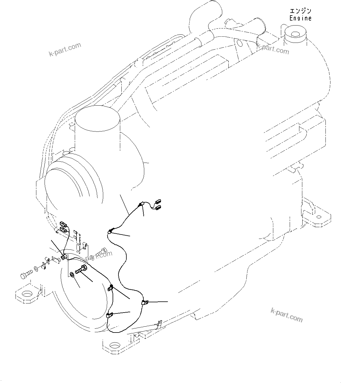 Komatsu parts book diagram for WD600-6R S/N 61001-UP: REAR ELECTRIC WIRING HARNESS, WIRING HARNESS(#60001-)