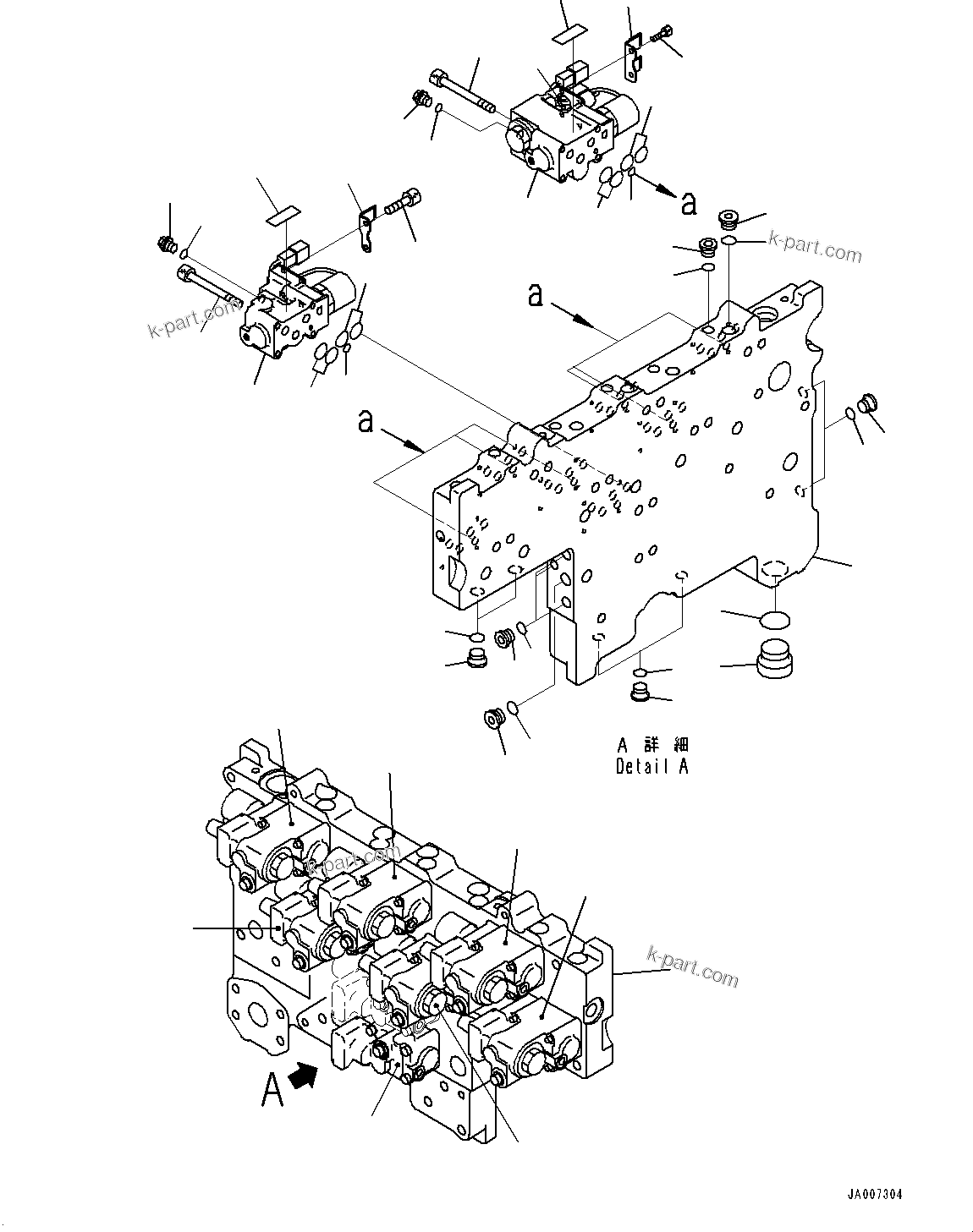 Komatsu parts book diagram for WD600-6R S/N 61001-UP: TORQUE CONVERTER AND TRANSMISSION, MODULATION VALVE (1/4)(#60001-)