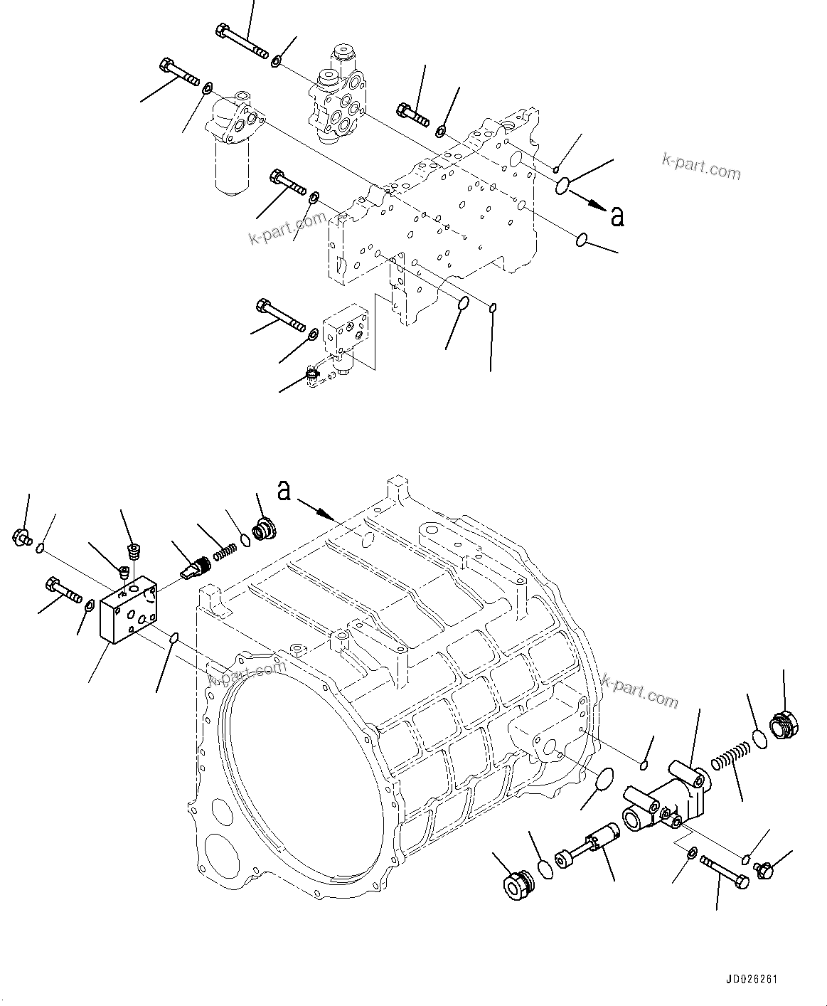 Komatsu parts book diagram for WD600-6R S/N 61001-UP: TORQUE CONVERTER AND TRANSMISSION, MODULATION VALVE (4/4)(#60001-)