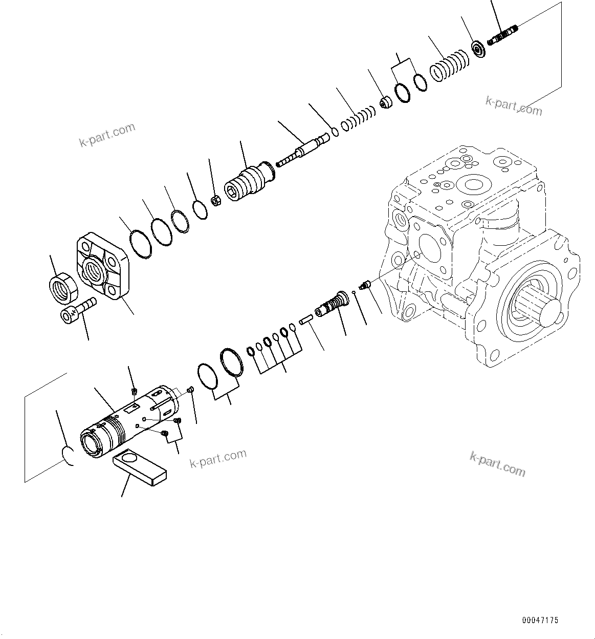 Komatsu parts book diagram for WD600-6R S/N 61001-UP: TORQUE CONVERTER AND TRANSMISSION, PISTON PUMP (4/22) (LOADER PUMP)(#60001-)