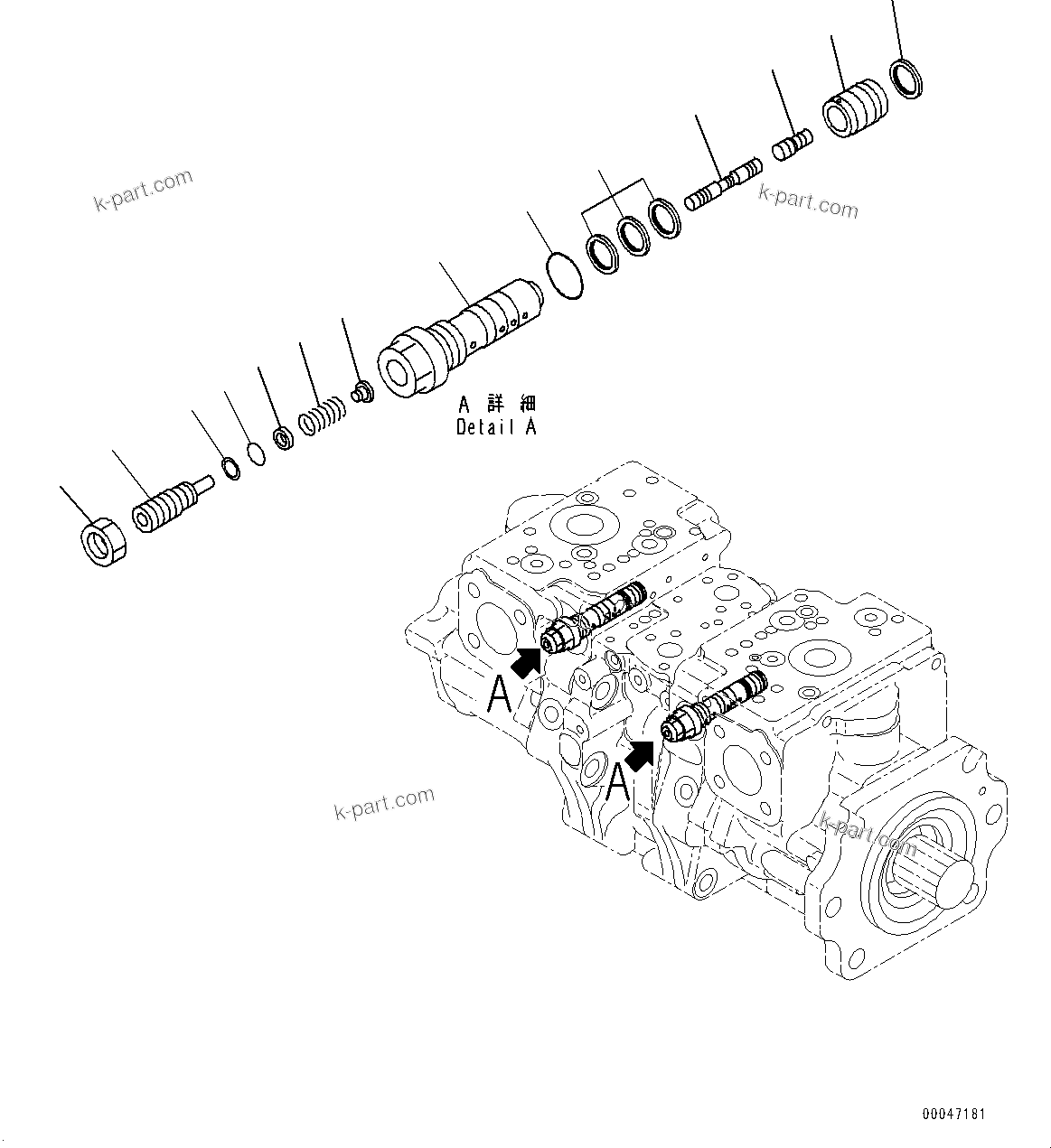 Komatsu parts book diagram for WD600-6R S/N 61001-UP: TORQUE CONVERTER AND TRANSMISSION, PISTON PUMP (9/20) (LOADER PUMP)(#60001-)