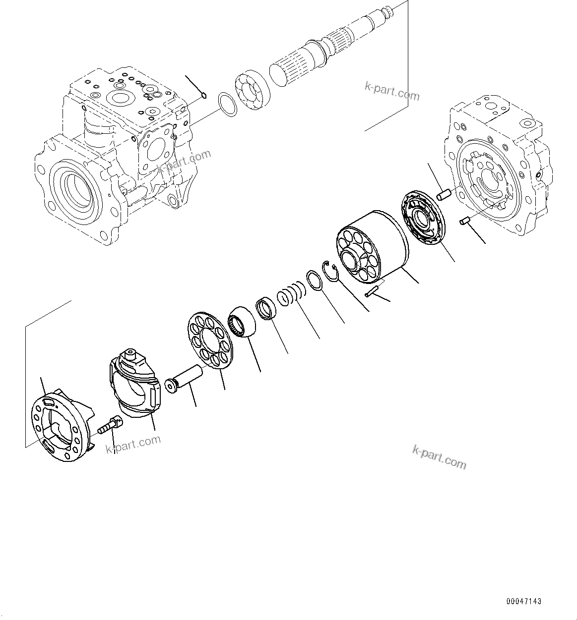 Komatsu parts book diagram for WD600-6R S/N 61001-UP: TORQUE CONVERTER AND TRANSMISSION, PISTON PUMP (11/20) (STEERING PUMP)(#60001-)