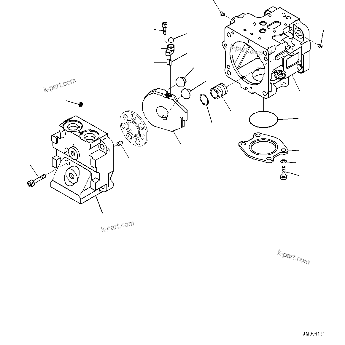 Komatsu parts book diagram for WD600-6R S/N 61001-UP: TORQUE CONVERTER AND TRANSMISSION, PISTON PUMP (18/22) (COOLING FAN PUMP)(#60001-)