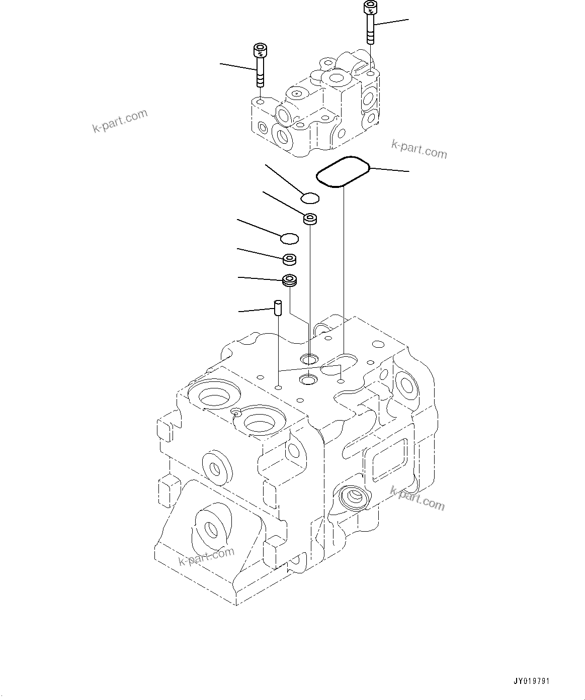 Komatsu parts book diagram for WD600-6R S/N 61001-UP: TORQUE CONVERTER AND TRANSMISSION, PISTON PUMP (19/20) (COOLING FAN PUMP)(#60001-)