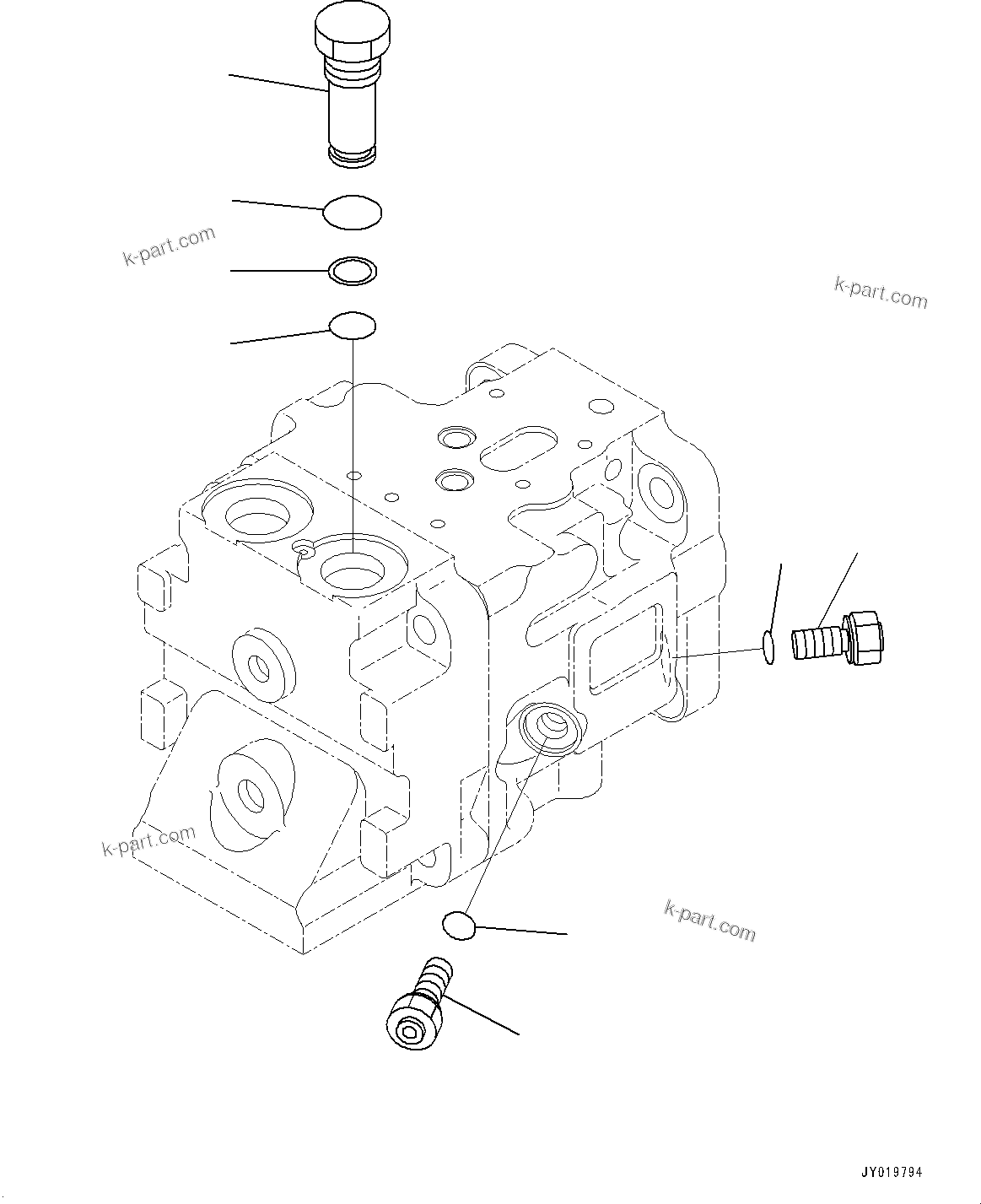 Komatsu parts book diagram for WD600-6R S/N 61001-UP: TORQUE CONVERTER AND TRANSMISSION, PISTON PUMP (22/22) (COOLING FAN PUMP)(#60001-)